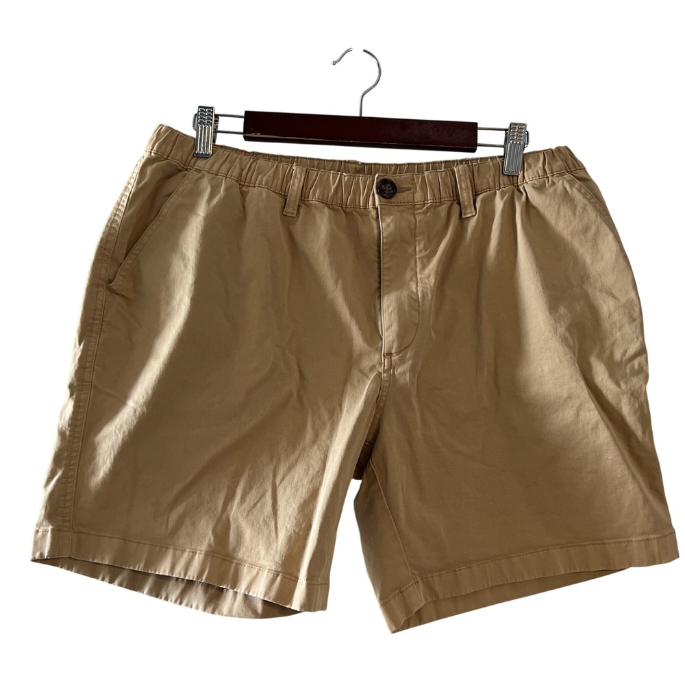 Chubbies Originals Mens XL Tan Khaki 7 Inch Inseam Stretch Twill Shorts 34 Waist